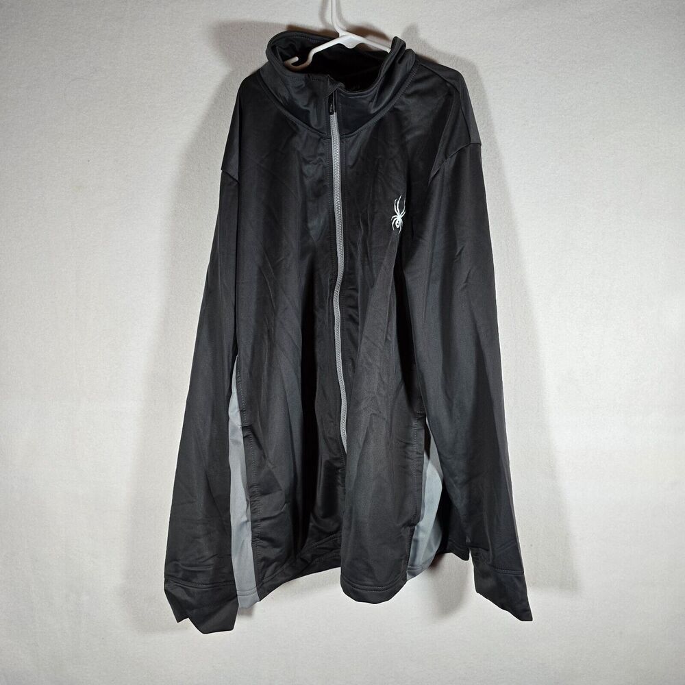 New Mens Spyder Empire Fleece Pockets Jacket Gray/ Grey M Full Zip